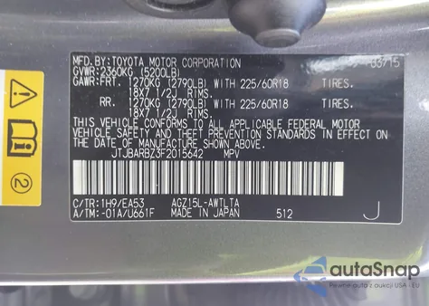 2015 Lexus Nx 200T z USA, uszkodzony, nr VIN JTJBARBZ3F2015642